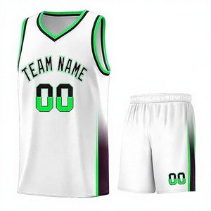 Camiseta de Baloncesto Sublimada Personalizada, Blanca, Verde y Negra, Cuello en V, Sin Mangas, Malla Transpirable, Nombre del Equipo 00, Impresión, Unisex para Adultos - Product Image 5