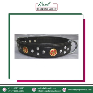 Collar de perro de cuero de lujo hecho a mano con diseño de remache de animales, respetuoso con la piel, respetuoso con el medio ambiente, accesorios para mascotas, precio a granel - Product Image 4
