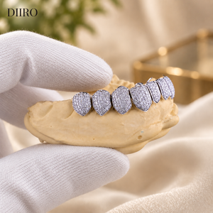 Grillz Hip Hop plaqué or, bijoux dentaires en moissanite, diamant taille ronde, unisexe, pour soirée - Product Image 6
