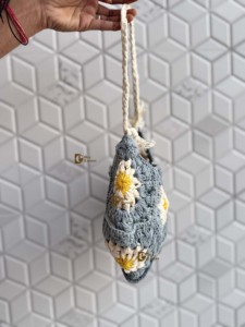 Crochet été plage sac fourre-tout bohème hexagonal mer herbe carré Floral Vintage Style nouveau concepteur femmes sac à bandoulière Snap - Product Image 3