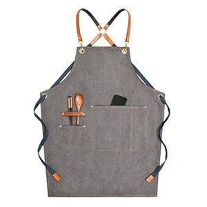 Tablier de cuisine professionnel en gros pour chef, tablier personnalisé pour hommes et femmes avec poches, vêtements de travail de cuisine tricotés - Product Image 2