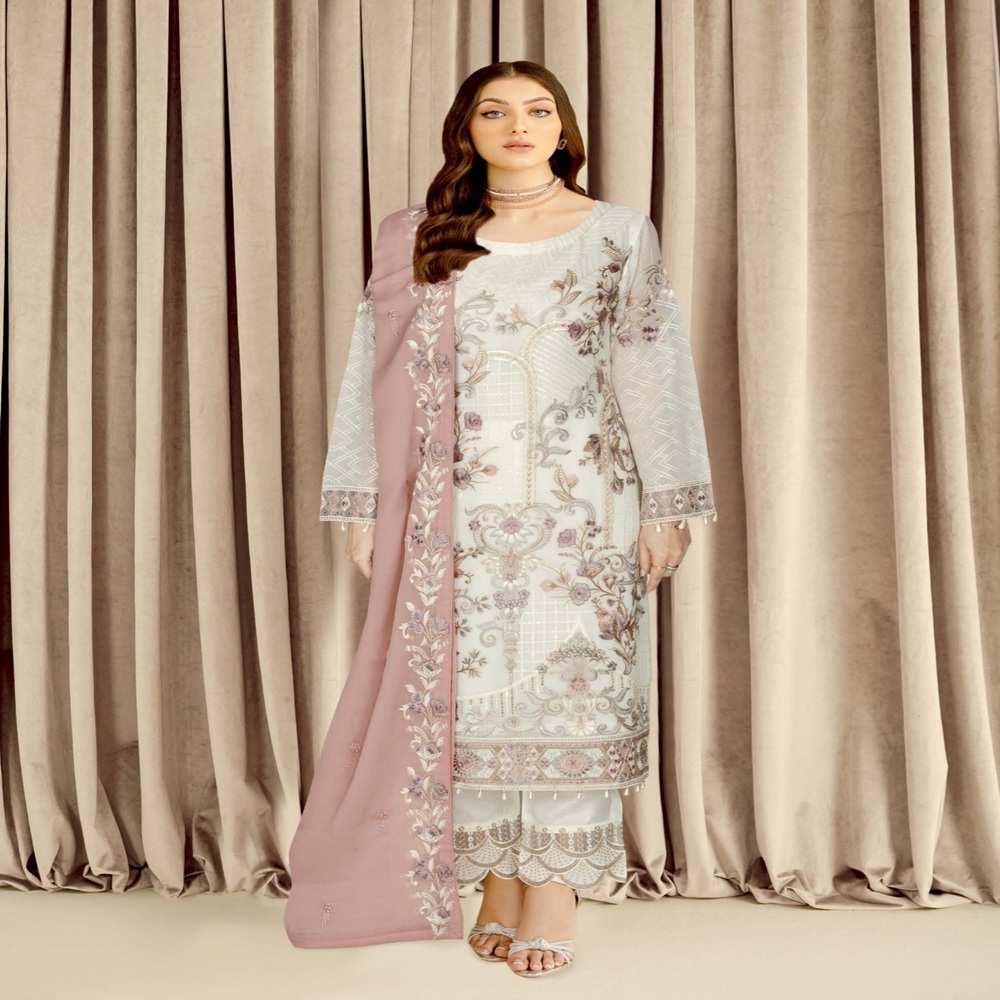 Ramsha Vol N-04 Heavy Embroidered Chiffon Three-Piece Punjabi Suit Long Maxi  Frock Eid Dresses for Women's Party Wear Fully| Alibaba.com