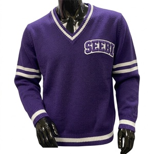 Custom Wholesale Custom Embroidery Logo Soft Cozy 100% Acrylic Greek Letter Knit Cardigan Sorority <b>Sweater</b> <b>for</b> <b>Men</b> Winter - Product Image 1