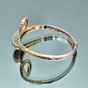 Pulsera de serpiente turquesa ajustable, plata de ley 925, chapada en oro de 14 quilates, joyería de piedras preciosas naturales, regalo bohemio para mujer - Product Image 2