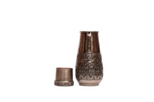 Olla de Agua de Cobre de 950 ml, Artesanía Premium, Estilo Chitayi, Acabado Níquel Antiguo, Peso 0.290 kg - Product Image 4