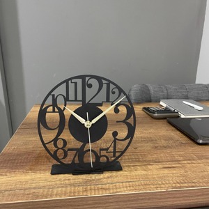 Minimal Black Wooden Base <b>Table</b> <b>Clock</b> Suitable For Office Cabins Home Bedrooms And Desk Decor Wholesale From India - Product Image 6