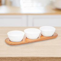 Plateau de service à copeaux et trempettes en bois avec 3 sections solide décor de comptoir de cuisine plateau de vanité Offre Spéciale bas prix meilleur pour un usage domestique