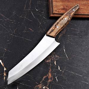 Cuchillo de Chef de Acero Inoxidable Estilo Japonés Forjado a Mano con Mango de Madera Pakka y Funda de Cuero, Espiga Completa, OEM Personalizado - Product Image 2