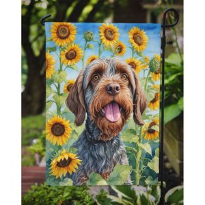 Multicolor Wirehaired Pointing Griffon Sunflowers <b>Garden</b> Flag Decorative Yard Lawn <b>Sign</b> <b>for</b> Patio Artwork Yard Flower Beds - Product Image 3
