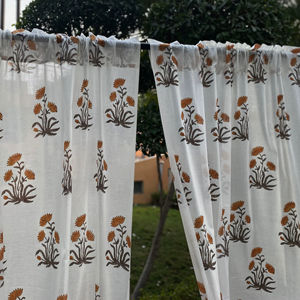 Rideaux en coton imprimés à la main en Inde, marque privée, vente en gros, fabricant pour projets d'exportation - Product Image 1