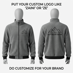 320 GSM Premium Polar Fleece <b>Jacket</b> Gray Full Zip Custom Embroidery Screen Print Heat Transfer Woven Patch Logo - Product Image 1