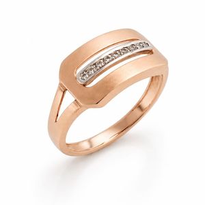 18K <b>Gold</b> Geometric Bar Diamond Accent <b>Ring</b> for Men Minimalist Modern Design Matte and Polished Finish Wedding Party Daily Wear - Product Image 2