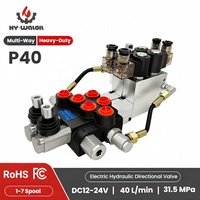 Vanne directionnelle hydraulique électrique Hy-Waloil P40 40Lpm, électrovanne multivoies proportionnelle monobloc 31,5 Mpa, structure intégrée