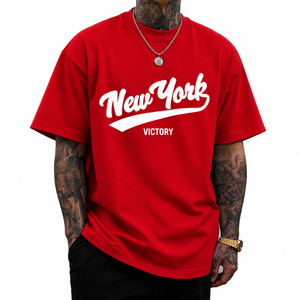 T-shirt imprimé New York Victory pour hommes, coton premium, coupe ample, streetwear urbain tendance - Product Image 4