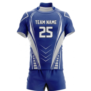 Conjuntos de Uniformes de Rugby/Fútbol Personalizados de Nuevo Diseño para Hombre, Transpirables, Resistentes al Viento, Antibacterianos, Ecológicos, 100% Poliéster, Cortos - Product Image 2