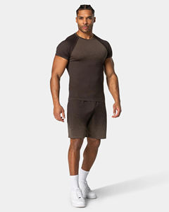 new brown color sublimation design 100% <b>polyester</b> Men's T-shirt slim fit gym wear private label <b>tshirt</b> custom print - Product Image 4