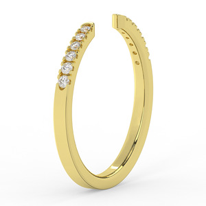 Anillo de boda con diamante cultivado en laboratorio de corte redondo, oro amarillo de 10K, diamantes engastados en pavé, regalo de aniversario para esposa, diamante con claridad VVS. - Product Image 2