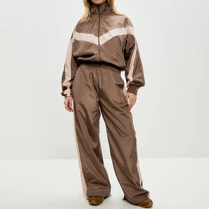 Contrast Color Long Sleeve Cardigan & Elastic Waist Pants | Comfortable Athleisure <b>Tracksuit</b> Set - Product Image 4