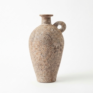 Vase anneau rustique en terre cuite avec poignée, urne décorative artisanale en céramique, pot en terre cuite pour table, vente en gros - Product Image 1