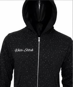 Sudadera con Capucha Negra para Hombre, Marca White Stitch, con Cierre, Diseño de Puntos, Corte Regular, Tejido de Poliéster, para Otoño - Product Image 2