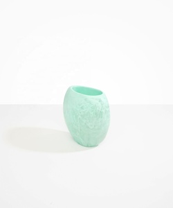 Art Deco Handicraft Eco-Friendly Resin Tabletop <b>Vase</b> with Marble Texture and White Swirl Pattern - Product Image 5