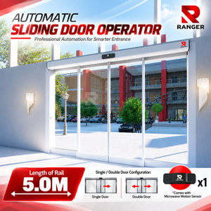 Système de Porte Coulissante Automatique 5.0M avec Rail Allongé, Solution d'Ouverture Large, Moteur Sans Balais Silencieux pour Entrées Commerciales - Product Image 1