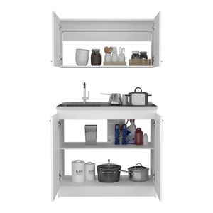 Set di Mobili da Cucina Bianchi a Due Ripiani Zurich - Product Image 5