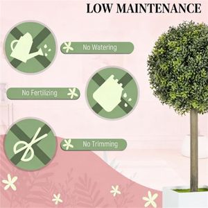 Set di 2 Piante Artificiali con Sfere Decorative per Casa o Ufficio, Scopi Decorativi Verdi - Product Image 4