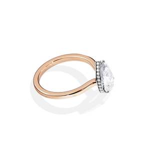 Women's 14k Gold Pear Cut Diamond Engagement Ring Prong Setting floral Style - Product Image 5
