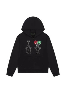 Sudadera con Capucha I Love NY con Pedrería, Negra, con Cierre Frontal, para Hombre, Estilo Casual, Corte Regular, Estilo Otoñal - Product Image 3