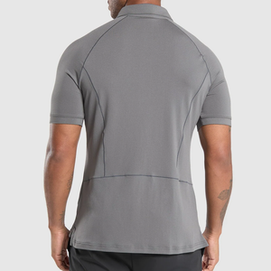 Polo à manches courtes en tricot uni pour homme, séchage rapide, vêtements de golf décontractés, gris, polos de golf de qualité supérieure pour les joueurs professionnels - Product Image 3