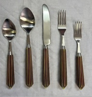 Ensemble de 5 couverts en acier inoxydable, ensemble de couverts en résine, ustensiles de cuisine pour hôtel, restaurant, mariage, fête
