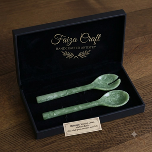 Ensemble d'ustensiles de service pour salade en résine moderne, écologique, FAIZA CRAFT, passe au lave-vaisselle, passe au micro-ondes, finition polie, luxe - Product Image 4