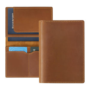 Genuine Premium PU Leather Passport <b>Holder</b> Custom Logo Full Grain Leather Travel <b>Wallet</b> Luxury Passport Cover Bulk Wholesale - Product Image 1