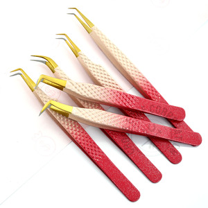 Isolation Precision Eyelash Extensions Tweezers Anti-Slip Stainless Steel Fiber Tip Lashes 90 Degree Volume Tool for Makeup - Product Image 4