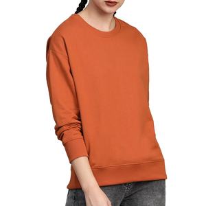 Sweat-shirts pour femmes en coton et polyester, à manches longues, surdimensionnés, respirants, doublés, écologiques, avec logo personnalisable sur le devant - Product Image 1
