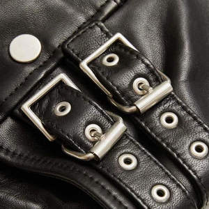 Chaqueta de Motocicleta de Cuero Genuino para Mujer de Alta Calidad OEM con Forro de Lino, Manga Larga y Cinturón - Product Image 6