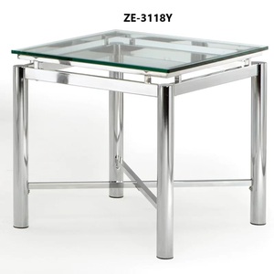 Mesa de Centro Premium para Sala de Espera con Superficie de Mármol, Mueble Moderno Cuadrado de Hierro y Vidrio Ecológico ZE-3118Y ZAHID - Product Image 1