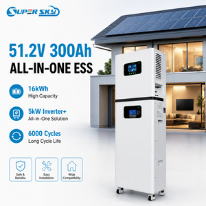 Sistema de Energía Solar Híbrido Todo en Uno, Inversor y Batería de Litio, Batería Solar de 16kwh, Batería Lifepo4 de 51.2v 300ah - Product Image 1