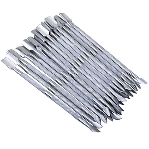 Kit d'outils professionnel double-embout en acier inoxydable pour repousser les cuticules, 130 mm, pour manucure et soin des ongles, avec poignées colorées - Product Image 5