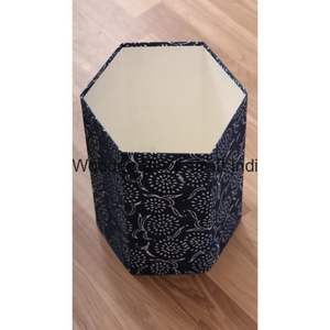 Poubelle décorative ouverte faite à la main en carton PP imprimé au bloc, avec enveloppe en tissu 100 % coton. - Product Image 6