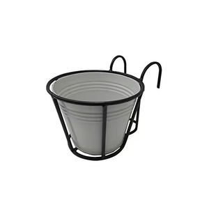 Metal Planter Pot Holder <b>Hanger</b> <b>Railing</b> For Balcony Outdoor Flower Green Plant Decor Metal Planter Pot Holder <b>Hanger</b> - Product Image 2