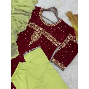 Beau haut-bas et ensemble Dupatta pour femmes pour les fêtes - Product Image 4