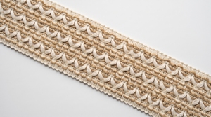 Cinta de encaje ancha de mezcla de algodón y yute con diseño floral calado para decoración del hogar y textiles decorativos - Product Image 1