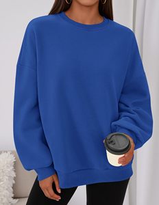 Sudadera de cuello redondo de moda para mujer, top de forro polar oversize, proveedor mayorista de moda de otoño - Product Image 2