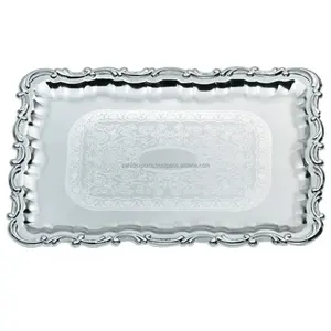 Plateau en métal de qualité export pour la vente en gros internationale, plateau décoratif multifonctionnel moderne pour Noël, Zahid Exports Uttar Pradesh - Product Image 2