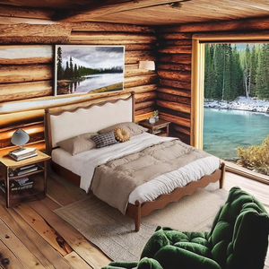 Cama Elegante para Dormitorio, Cama con Plataforma Resistente y Cabecera, Muebles para el Hogar - Product Image 4