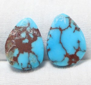 Turquesa Natural Sleeping Beauty Arizona de 2 mm, Par a Juego, Corte Elegante, Gema Suelta en Cabujón para Joyería - Product Image 2