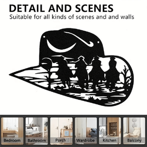 CIFbuy Decorazione Murale in Metallo a Forma di Cappello da Cowboy, Tema Country, Decorazione per la Casa, Servizio di Ritiro Disponibile - Product Image 6