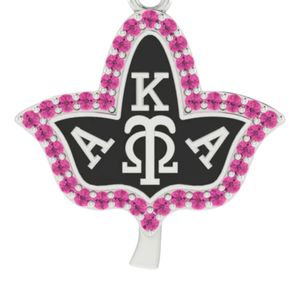 Collier Feuille en Émail Noir et Cristal Rose pour Femme, Pendentif Argenté, Bijou Élégant, Accessoire de Mode, Cadeau, Usage Quotidien, Déclaration de Style - Product Image 4